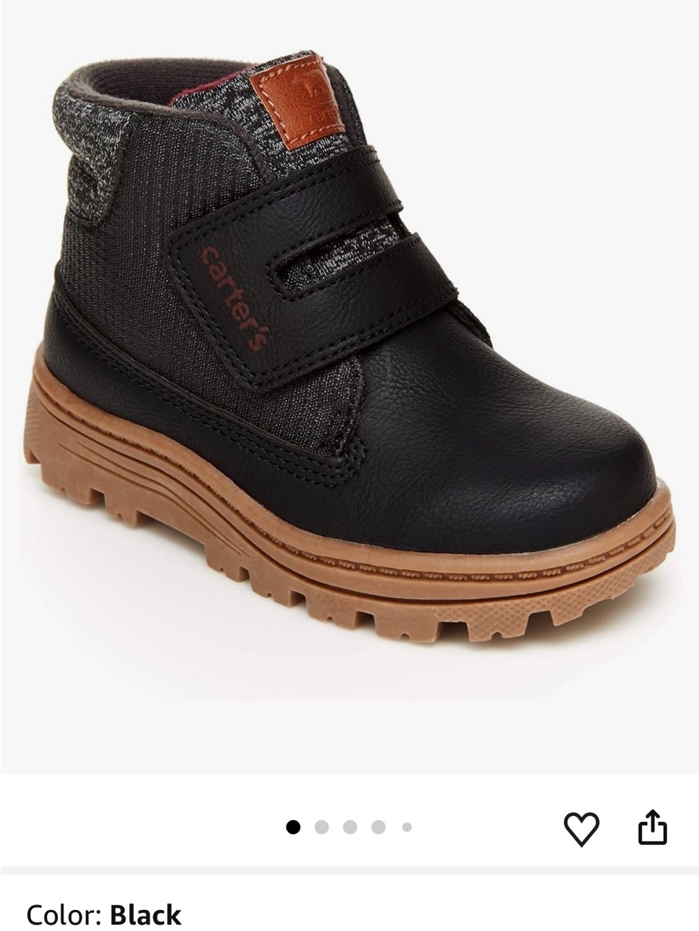 Carter's Black and Tan Rugged Toddler Boot